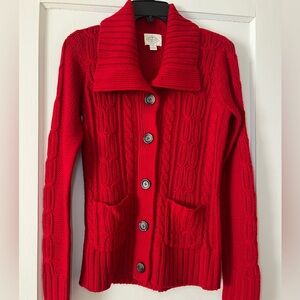 Women’s St John’s Bay Red Cardigan Size Small